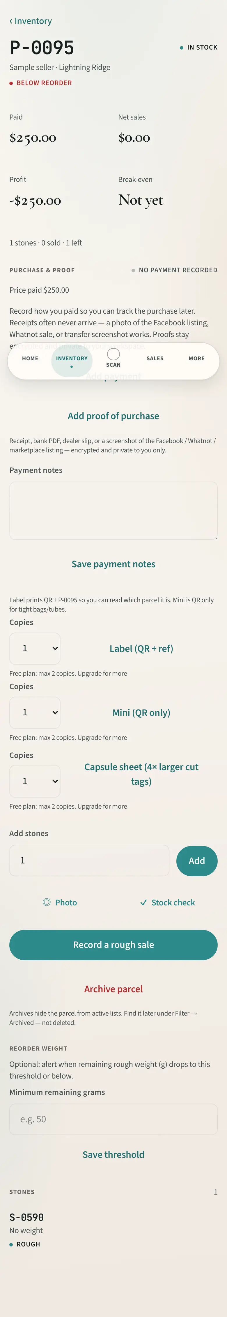 Parcel QR label download