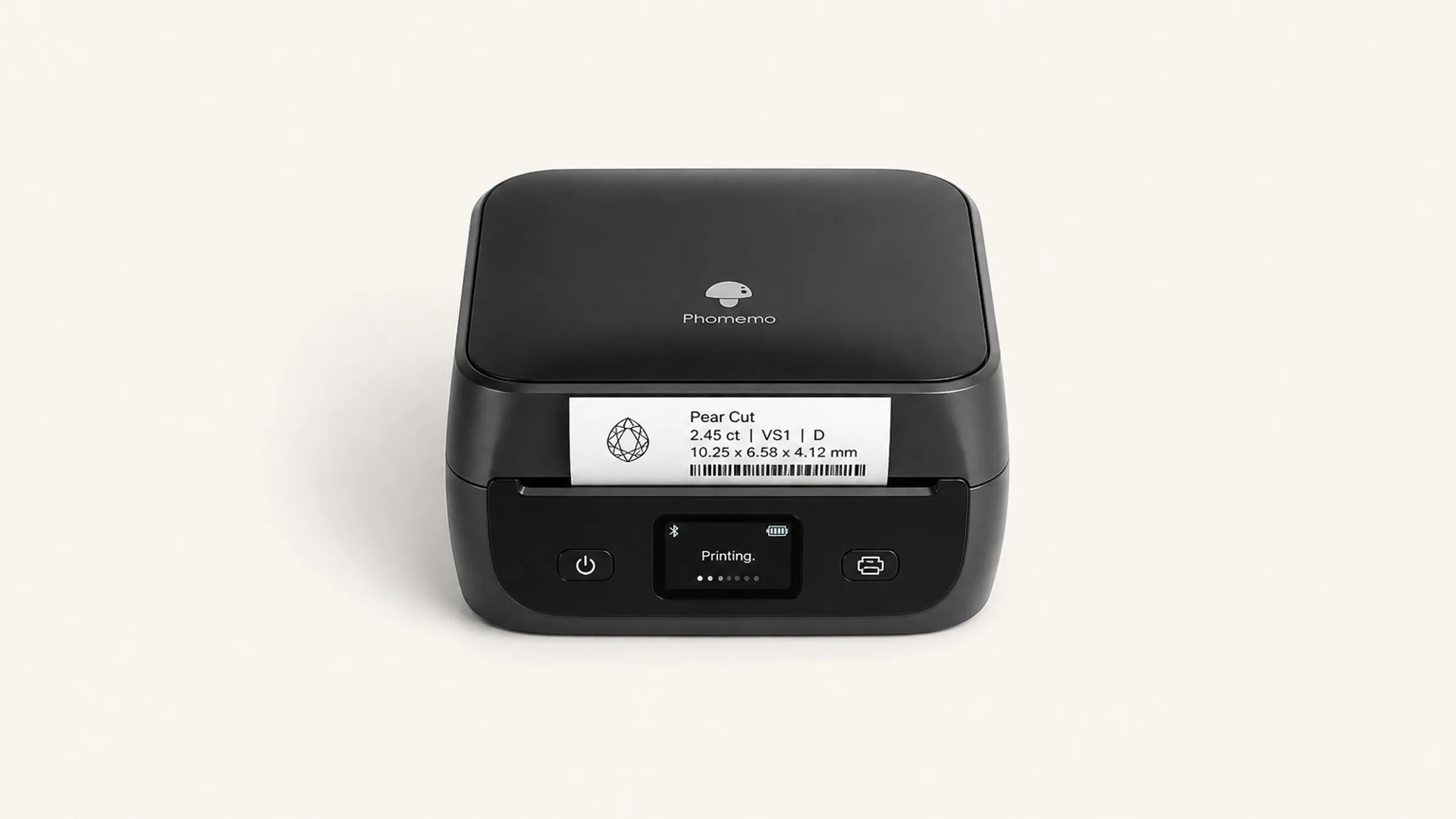 Thermal printer producing a QR label